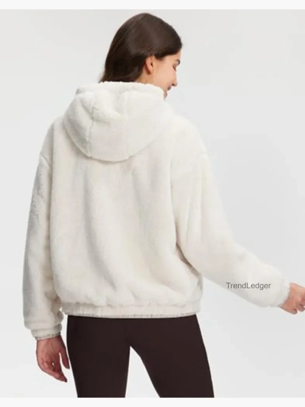 Fuzzy Fleece Jacket Full Zip Up Sherpa Hoodie Lightweight Winter Coat - Picture 2 of 6